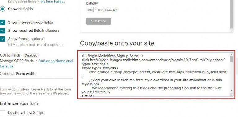 How to get a MailChimp form action URL – XpeedStudio